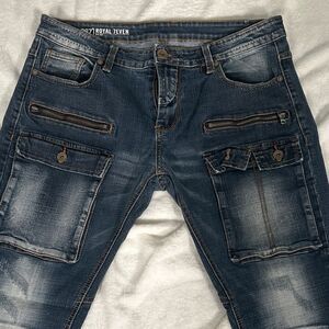 Royal 7even Men's Blue Cargo Jeans! Size 34”